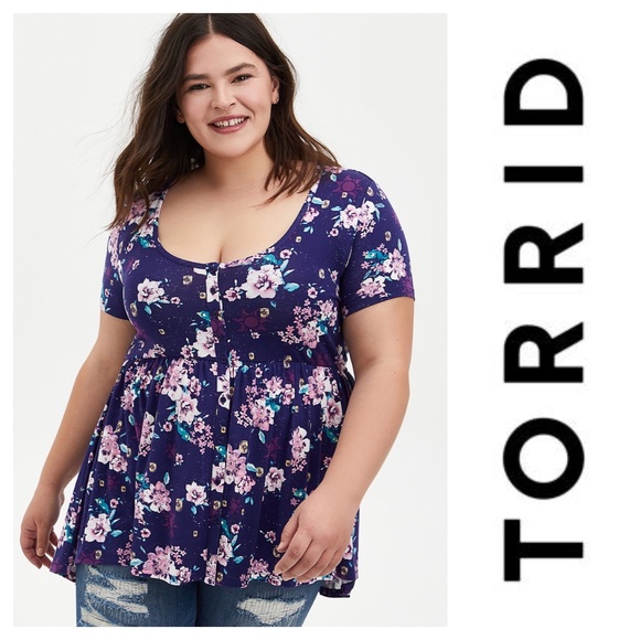 torrid Tops - Torrid Plus Size Disney Tangled High-Low Babydoll Top
